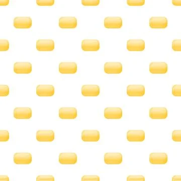 Yellow rectangular capsules in seamless pattern on white background 库存插图