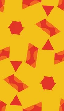 Yellow Rectangular Floral Shapes Stock Illustration