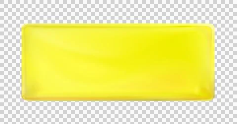 Yellow rectangular painted plate isolated. Label, template. Png. イラスト素材