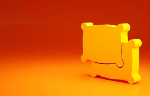 Yellow Rectangular pillow icon isolated on orange background. Cushion sign. M Stock Illustration