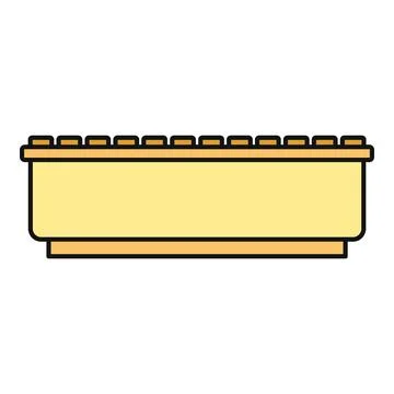 Yellow rectangular planter pot flat vector illustration Ilustración de archivo