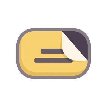 Yellow rectangular sticker peeling up right corner Stock Illustration