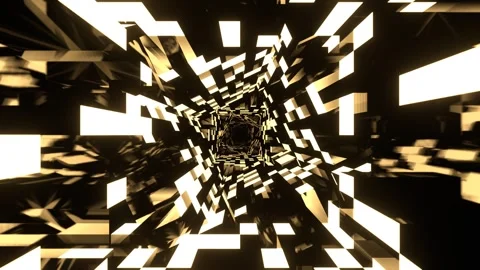 Yellow Rectangular Tiled Neon Texture in a Rotating Tunnel Background VJ Loo Видео 328357193