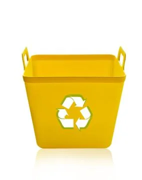 Yellow recycling bin Photos