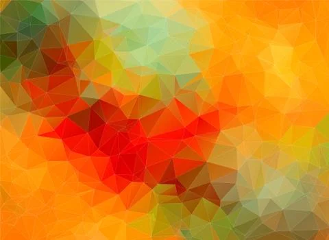 Yellow red abstract polygonal background Stock Illustration