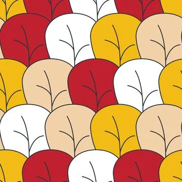 Yellow red autumn leaf tree seamless pattern for design forest イラスト素材