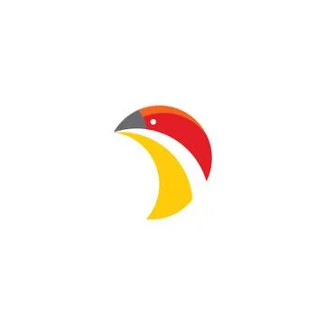 Yellow red bird Stock Illustration