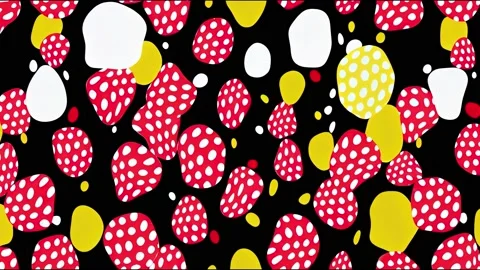 Yellow, Red, Black and White Polka Dots, Stars and Stock Footage 220121602