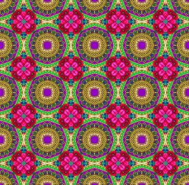 Yellow-red ethnic pattern. Stock Photos