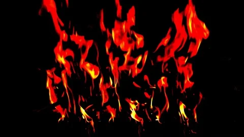 Yellow red flame in the dark Stock Footage 84698927