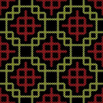 Yellow red moroccan design Stock Illustration