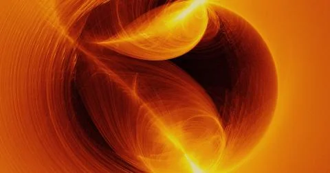 Yellow Red Orange Abstract Lines Curves Particles Background Stock Illustration
