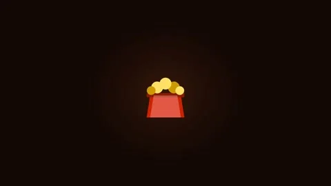 Yellow Red Popcorn Flat Icon Animation Loop Dark Orange Background Stock Footage 342620620