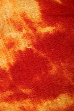 Yellow red textile design made with chlorine close up modern background high  Stock Photos