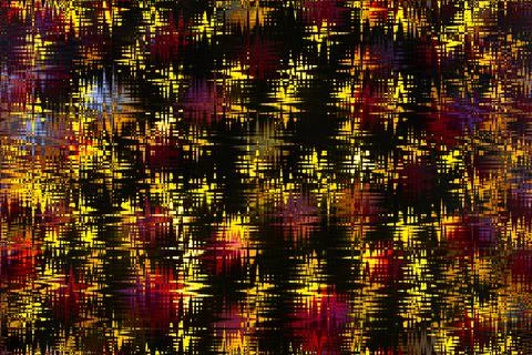 Yellow, red zigzags on black background. Abstract backdrop Stock Illustration