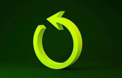 Yellow Refresh icon isolated on green background. Reload symbol. Rotation arr Stock Illustration