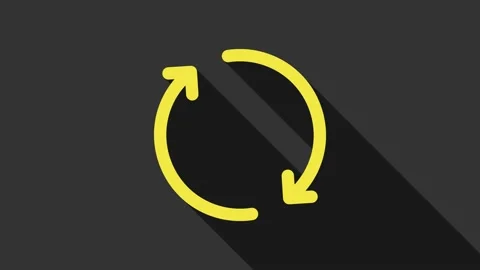 Yellow Refresh icon isolated on grey background. Reload symbol. Rotation arrows Stock Footage 147692105