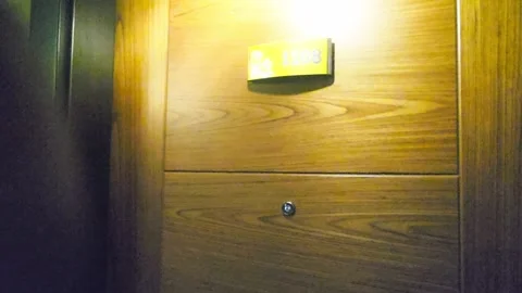 A yellow refrigerator with a. Stock Footage 282661717