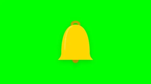 Yellow Reminder Bell Ringing with Red Notification Bubble on Chroma Key Gre.. Stock Footage 346612712
