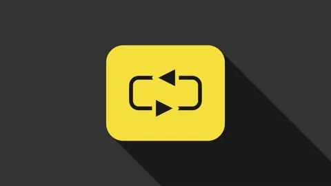 Yellow Repeat button icon isolated on grey background. 4K Video motion graphic Stock Footage 156436121