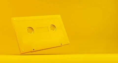 Yellow retro cassette Illustrazione stock