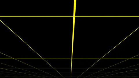 Yellow retro grid perspective vanishing point background Illustrazione stock