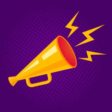 Yellow retro megaphone Illustrazione stock