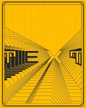 Yellow Retro Modern Text Poster Lightning Bolt Background Wall Art Design Stock Illustration