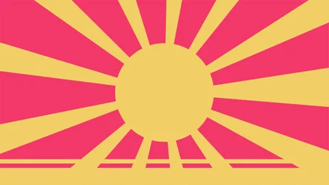 Yellow Retro Sunburst with Animated Circle in The Middle Stock Footage 283661003