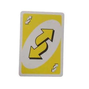 Yellow reverse playing card for board games isolated on white background Stock Photos
