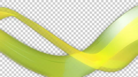 Yellow ribbon flow with alpha Video stock 53203653