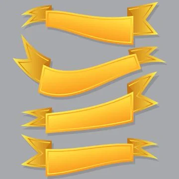 Yellow ribbon set. Stock Illustration