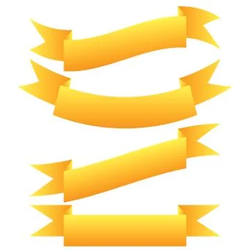 Yellow ribbon set. Stock Illustration