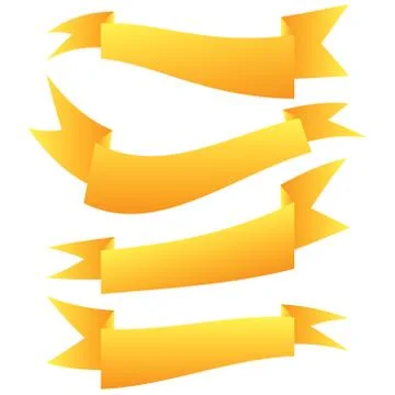 Yellow ribbon set. Stock Illustration