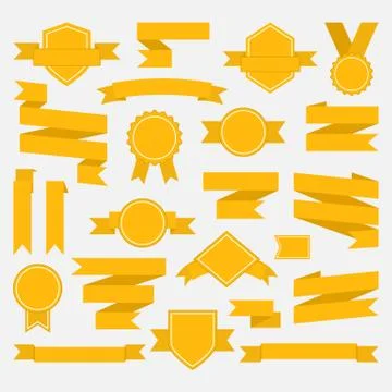 Yellow ribbons set II Stock Illustration