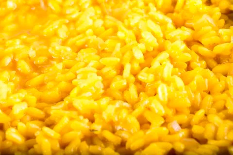 Yellow rice in close up Stock Photos