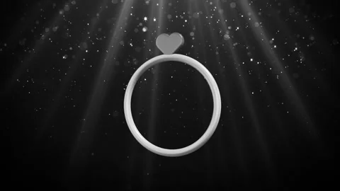 Yellow ring with pink heart Loop Stock Footage 308018731