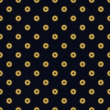 Yellow ring polka dots on dark blue backgrounds. Stock Illustration