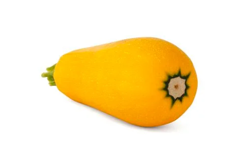 Yellow ripe appetizing vegetable in the form of zucchini from the autumn gard Stock Photos