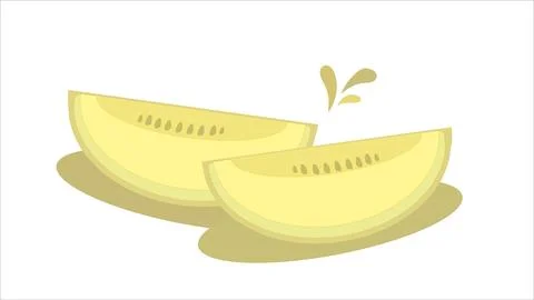 Yellow ripe melon on white background Stock Illustration