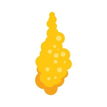 Yellow rising bubbles creating abstract shape on white background 스톡 일러스트