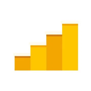 Yellow rising steps chart showing growth progress 스톡 일러스트