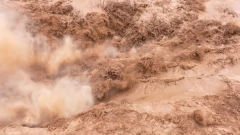 Yellow River Cloud Aerial 4K Stock Footage 335581816