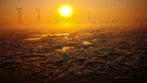 Yellow river ice Video stock 179697258