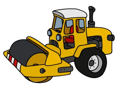 The yellow road roller Stock Illustration
