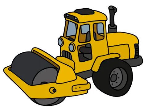 The yellow road roller Stock Illustration