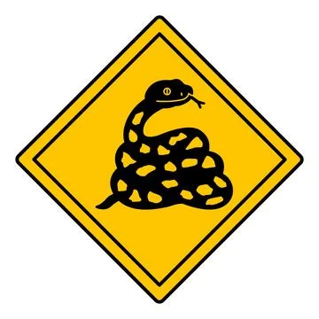 Yellow Road Sign Snake. Vector Icon. Reptile. Road Sign Warning Animals Cro.. Stockillustratie