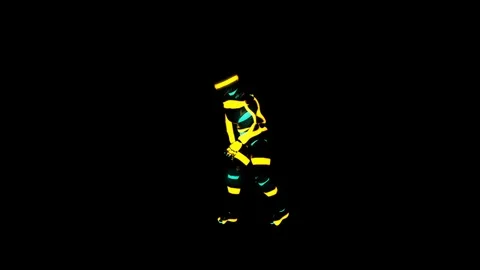Yellow Robot Dancing Various Styles Looping Video Stock Footage 116722740