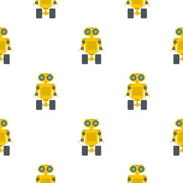 Yellow robot pattern seamless 스톡 일러스트