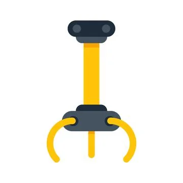 Yellow robotic claw crane picking up objects Stock Illustration